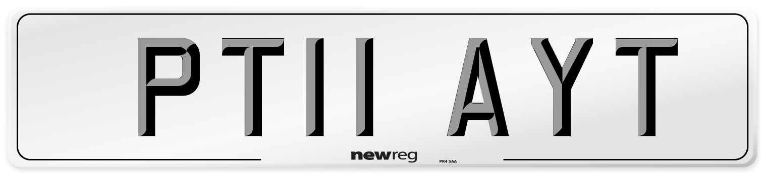 PT11 AYT Number Plate from New Reg